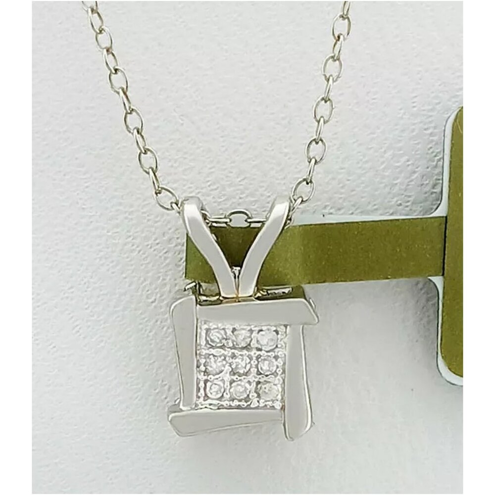 Genuine Diamond Pendant 10k White Gold